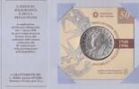10000 LIRA ITALY - RARE SILVER UNC COIN YEAR KM#179 50 ANNI REPUBLIC FOLDER -