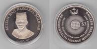 BRUNEI PROOF 3$ COIN YEAR KM#77 FINANCE MEETING + BOX + COA -