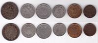 1 PFENNIG GERMAN EMPIRE - RARE 6 DIF COINS SET - 1 MARK 1874 - 1912 YEARS -