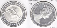  GIBRALTAR  - SILVER   PROOF COIN YEAR KM#66a BARCELONA DISCUS THROWER 1 CROWN 1992 