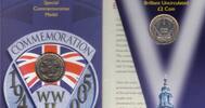  UK UNITED KINGDOM BIMETAL BU   COIN YEAR KM#1056 END WWII MINT PACK 2 POUNDS 2005 