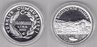  TURKEY SILVER PROOF 10000000 10 MILLION   COIN YEAR KM#1159 YALILAR BOAT LIRA 2001 