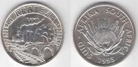  SOUTH AFRICA SILVER UNC   COIN YEAR PROTEA TRAIN KM#152 1 RAND 1995 