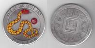  SOMALIA GIANT COLORED UNC   COIN YEAR OF SNAKE 50 SHILLINGS 2013 