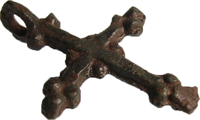 WUNDERBAR Schöner Kreuz Anhänger aus Bronze, WIKINGER Frühmittelalter