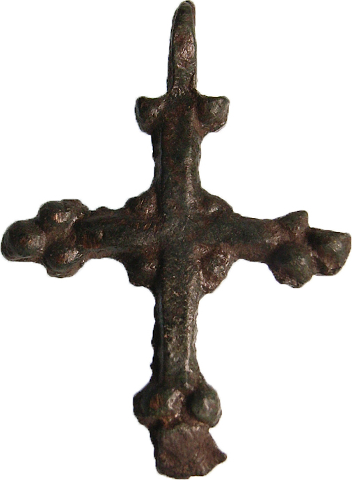WUNDERBAR Schöner Kreuz Anhänger aus Bronze, WIKINGER Frühmittelalter