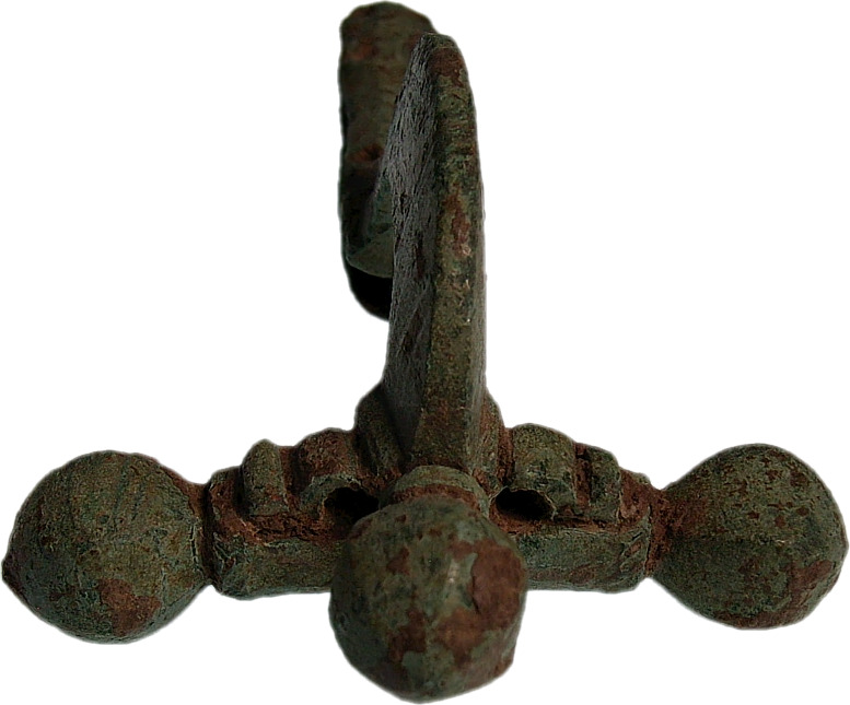 Römische Zwiebelknopffibel mit schöner Patina, RÖMERSAMMLUNG Legionär