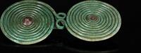  Eisenzeitliche Doppelspiral-Gewandfibel. Antike-Sammlung Italien Seltenheit
