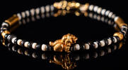  Schmuckband mit Gold-Löwenanhänger aus dem Sassanidenreich   