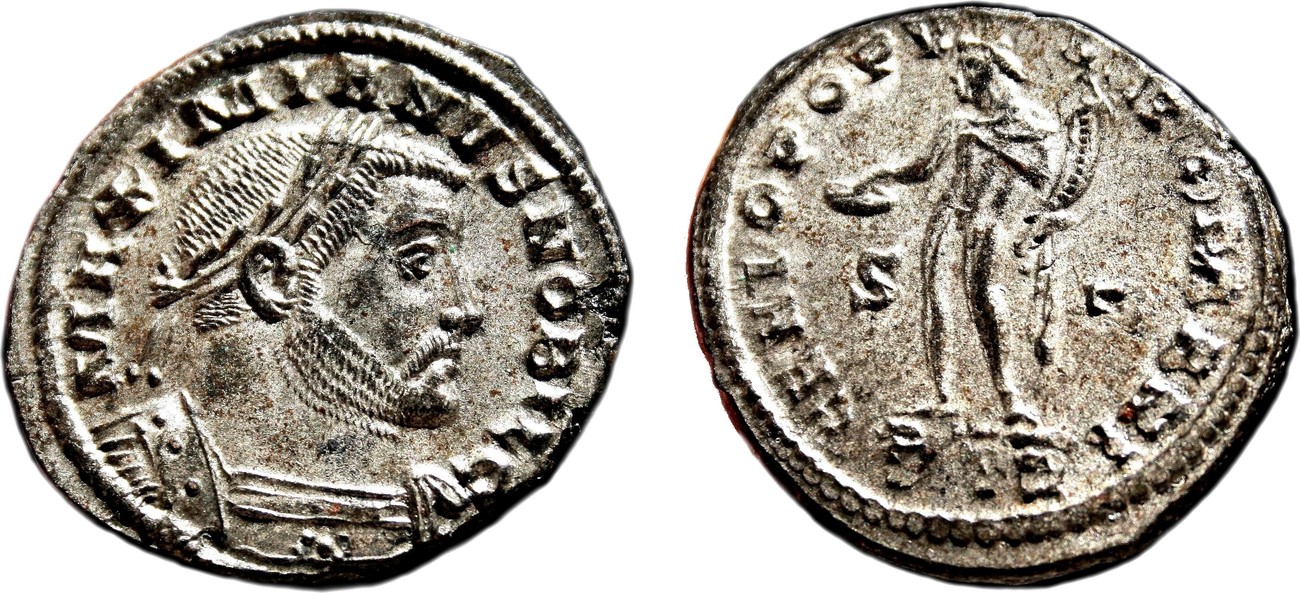 Roman Empire AD 294-295 DIOCLETIAN AE Follis. EF-/VF+ 