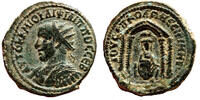 Roman Provincial AE25 NISIBIS (Mesopotamia) AE25. Philip II. VF+/EF-. Tyche of Antioch within Temple. -