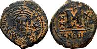 Byzantine Empire Follis MAURICE TIBERIUS AE Follis. EF-. Antioch mint. Year 14. -