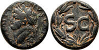 Roman Provincial AE19 DOMITIAN AE19. Antioch (Syria) mint. EF-/EF. Bust to left. Wreath - SC. -