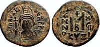 Byzantine Empire Follis MAURICE TIBERIUS AE Follis. VF+. Kyzikos mint. Year 18. -