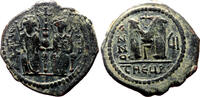 Byzantine Empire Follis JUSTIN II AE Follis. VF+/EF-. Empress Sophia in obverse. Year 6. Antioch mint. -