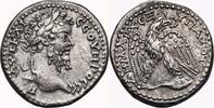 Roman Provincial Tetradrachm SEPTIMIUS SEVERUS AR Tetradrachm. EF-/EF. Antioch mint. Eagle-Sacrifical leg. -