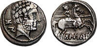 Denarius Ca. 150-100 BC Roman Provincial CELTIC AR Denarius. EF-. Ca. 150-100 BC. Bearded head - Spearman. EF-