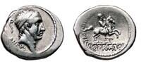 Roman Republic  L. Marcius Philippus AR Denarius. EF-/EF. 57/56 BC. Ancus Marcius.