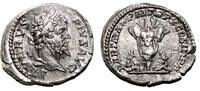 Roman Empire AD 202 SEPTIMIUS SEVERUS AR Denarius. EF+. LUSTER. The Roman victory.