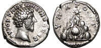 Roman Provincial Didrachm CAESAREA (Cappadocia) AR Didrachm. Marcus Aurelius. VF+. Mount Argaeus. -
