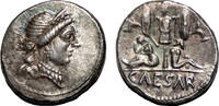 Roman Imperatorial  JULIUS CAESAR AR Denarius. EF-/EF. Circa 46-45 BC. The conquest of Gaul.