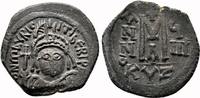 Byzantine Empire Follis MAURICE TIBERIUS AE Follis. EF. Cyzicus mint, year 8. -