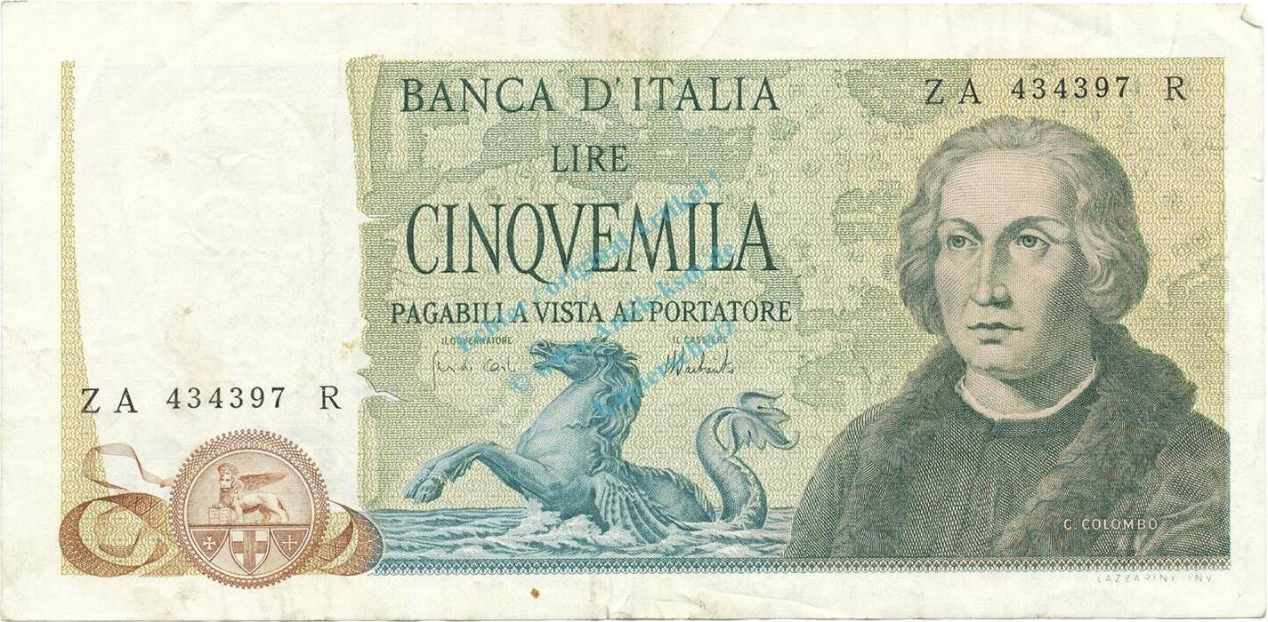 Italia / Italien Banknote Italien, 5.000 Lire Schein 1971-77, WPM.102 ...