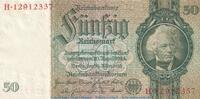 DE 50 Mk. A-2 Reichsbanknote , 50 Mark Schein -A2- in gbr. DEU-210.b, Ros.175, P.182 , 1933 -