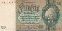 Großdeutsches Reich 1933 - 1945 50 Mark Schein, -C- L bis p Reichsbanknote , 50 Mark Schein -C2- in gbr. DEU-210.b, Ros.175, P.182 , 1933 -