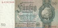 Großdeutsches Reich 1933 - 1945 50 Mark Schein, -E- a bis p Reichsbanknote , 50 Mark Schein -E- in gbr. DEU-210.a, Ros.175, P.182 , 1933 -