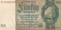 DE 50 Mk. -F1- Reichsbanknote , 50 Mark Schein -F1- in gbr. DEU-210.b, Ros.175, P.182 , 1933 -