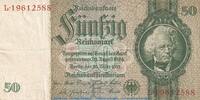 Großdeutsches Reich 1933 - 1945 50 Mark Schein, -F3- L bis p Reichsbanknote , 50 Mark Schein -F3- in gbr. DEU-210.c, Ros.175, P.182 , 1933 -