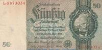 Großdeutsches Reich 1933 - 1945 50 Mark Schein, -H- a bis p Reichsbanknote , 50 Mark Schein -H- in gbr. DEU-210.a, Ros.175, P.182 , 1933 -