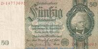 deutsche Reichsbank 50 Mk. -K- Reichsbanknote , 50 Mark Schein -K- in gbr. DEU-210.b, Ros.175, P.182 , 1933 -