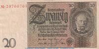Weimarer Republik - Reichsbank 20 Mark Schein, -D- L bis p Reichsbanknote , 20 Mark Schein -D1- in kfr. DEU-184.a, Ros.174, P.181 , 1929 -