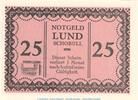 DE Notgeld Lund-Schobüll 25 Pf. --Fehldruck-- Notgeld Gemeinde Lund-Schobüll 844.1.b , 25 Pfennig Schein -Fehldruck- in kfr. -