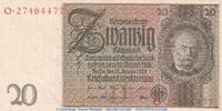 DE 20 Mk. Reichsbanknote , 20 Mark Schein -D 1- in gbr. DEU-184.a, Ros.174, P.81 , 1929 -