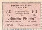DE 50 Pf. Notgeld Bankverein Putlitz , 50 Pfennig Schein in kfr. Tieste 5815.05.02 , BBG -