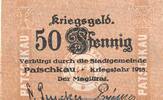 DE 50 Pf. Notgeld Stadt Patschkau , 50 Pfennig Schein in kfr. Tieste 5520.05.12 von 1918 -