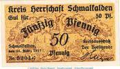 DE 50 Pf. Notgeld Kr.Herrsch. Schmalkalden , 50 Pfennig Schein in kfr. Tieste 6585.05.01 -