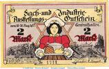 Seriennotgeld Deutschland 2 Mark Schein Notgeld Wirteverein von 1877 Bremen 168.1 , 2 Mark Schein in kfr. von 1922 , NDS -