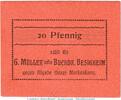 Notgeld Deutschland 20 Pfennig -orange- Notgeld Buchdruckerei Besigheim , 20 Pfennig Schein in kfr. Tieste 0555.05.03 -