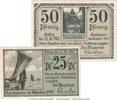 Kleingeld 1914-1922 DE 2 Scheine kpl. Notgeld Stadt Cuxhaven , Set mit 2 Scheinen in kfr. Tieste 1255.15.05-6 von 1919 -