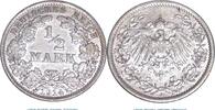 Kaiserreich 1/2 Mk. Silbermünze , Eine Halbe Mark von 1914 -A-, vz , Jäger 16 , Kaiserreich -