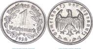 Kaiserreich 1 Mk. Kursmünze , Eine Mark von 1936 -J-, ss-vz , Jäger 354 , Deutsches Reich -