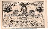 Seriennotgeld DE 25 Pf. Franzburg M-G 378.1.a , Notgeld 25 Pfennig Schein in kfr. o.D. , Pommern -