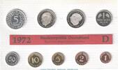 München 10,68 DM Kursmünzensatz Deutschland , KMS mit 9 Münzen München- 1972 D , pp , J.180 -