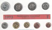 Stuttgart 10,68 DM Kursmünzensatz Deutschland -KMS mit 9 Münzen Stuttgart- 1973 F , pp , J.180 -