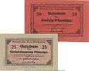 Notgeld DE 2 Scheine kpl. Bielschowitz , Notgeld Set mit 2 Scheinen in kfr. Tieste 0625.05.05-6 , OSL -