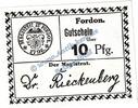 Kleingeld 1914-1922 DE 10 Pf. Fordon , Notgeld 10 Pfennig Schein in kfr. Tieste 1900.05.10 , Posen o.D. -